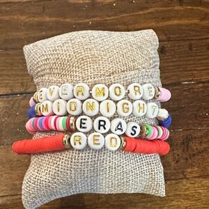 Colorful Beaded Bracelet Set with Letter Charms